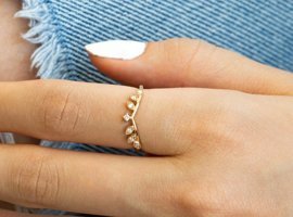 Safir Kuyumculuk 0.07 Karat Damla Parlak Sertifikalı Beyaz Pırlanta Yüzük