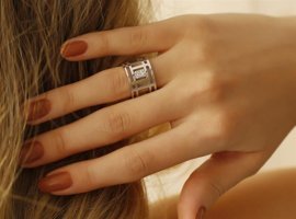 Safir Kuyumculuk 0.10 Karat Baget Sertifikalı Sarı Pırlanta Yüzük