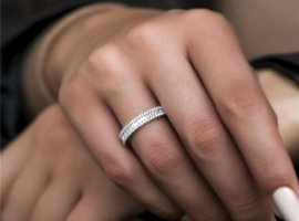 Safir Kuyumculuk 1 Karat Baget Parlak Sertifikalı Beyaz Pırlanta Yüzük