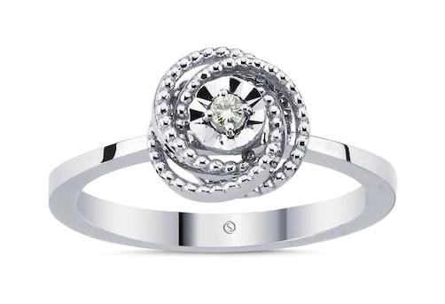 Safir Kuyumculuk 0.11 Karat Yuvarlak Parlak Sertifikalı Beyaz Pırlanta Yüzük