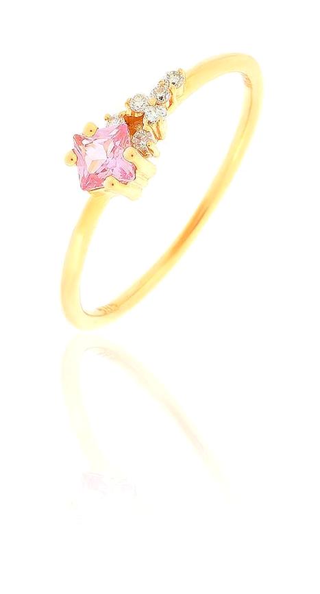 Milet Kuyumculuk 0.08 Karat Yuvarlak Parlak Sertifikalı Pembe Pırlanta Yüzük
