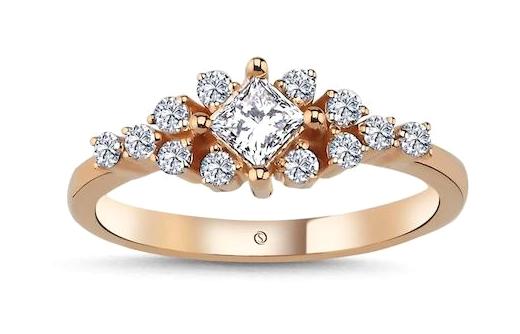Safir Kuyumculuk 0.24 Karat Kare Sertifikalı Beyaz Pırlanta Yüzük
