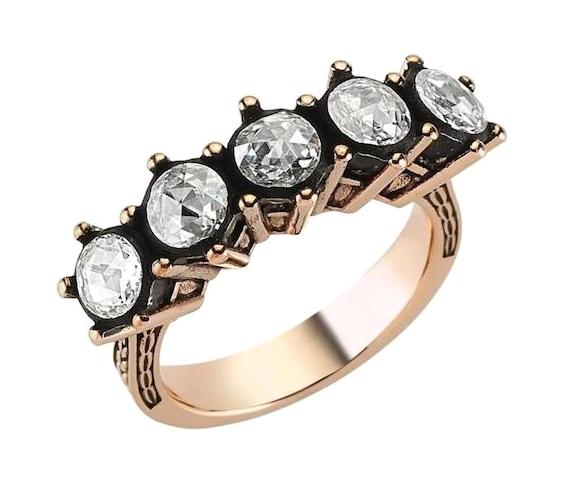 Safir Kuyumculuk 0.90 Karat Yuvarlak Beştaş Parlak Sertifikalı Beyaz Pırlanta Yüzük