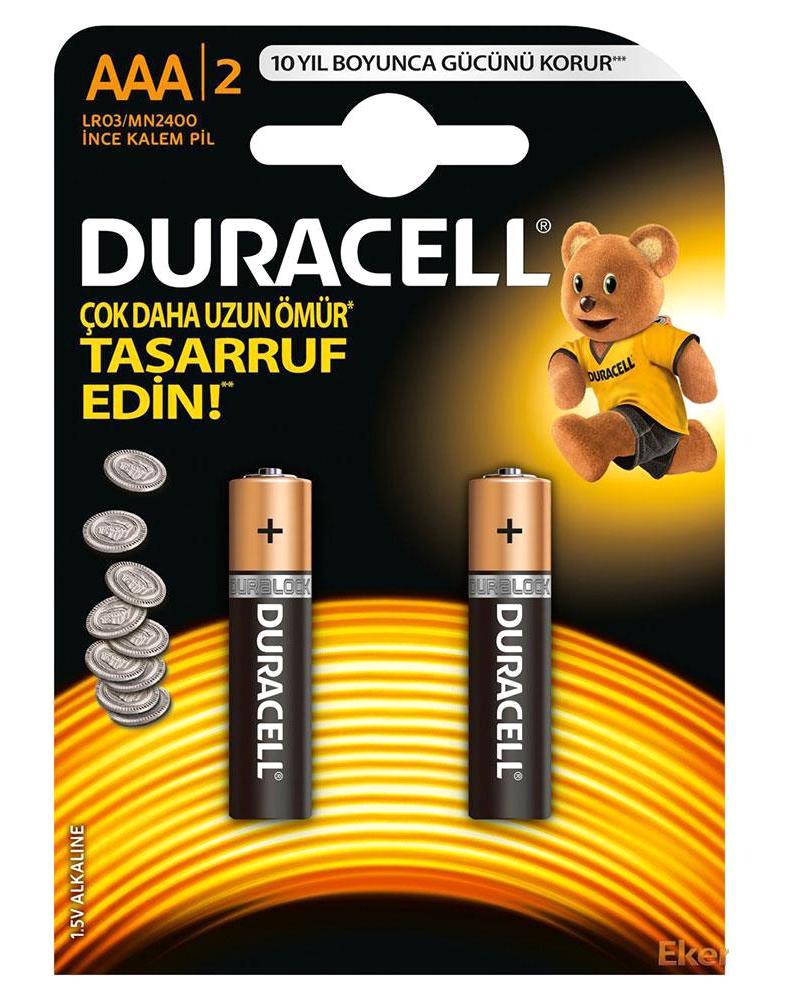 Duracell LR03 1.5 V Alkalin AAA Pil 2'li
