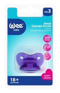 Wee Baby Akide 18+ Ay Ortodontik Damaklı Silikon Emzik Mor