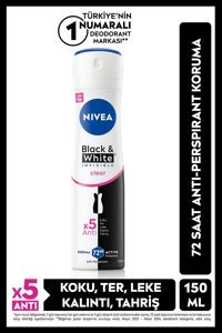 Nivea Black&White Invisible Clear Ter Önleyici Antiperspirant Sprey Kadın Deodorant 150 ml