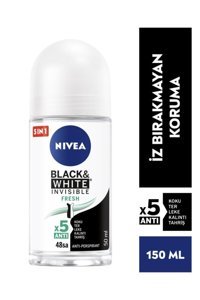 Nivea Black & White Invisible Fresh Ter Önleyici Antiperspirant Roll-On Kadın Deodorant 50 ml