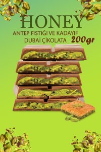 Honey Antep Fıstığı Kadayıf Dolgulu Sütlü Dubai Çikolatası 200 gr