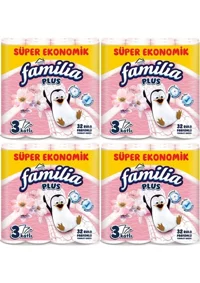 Familia Plus 3 Katlı Kokulu Renkli 4x32'li Rulo Tuvalet Kağıdı