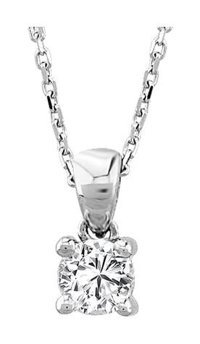 Sirius Pırlanta 0.20 Karat Yuvarlak Kesim 18 Ayar Altın Tektaş Pırlanta Kolye 42 Cm