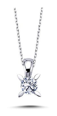 Lova Pırlanta 0.40 Karat Yuvarlak Kesim 14 Ayar Altın Tektaş 2040012 Pırlanta Kolye 42 Cm