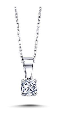 Lova Pırlanta 0.25 Karat Yuvarlak Kesim 14 Ayar Altın Tektaş 2070008 Pırlanta Kolye 42 Cm