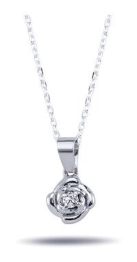 Lova Pırlanta 0.05 Karat Yuvarlak Kesim 14 Ayar Altın Tektaş 2070024 Pırlanta Kolye 42 Cm