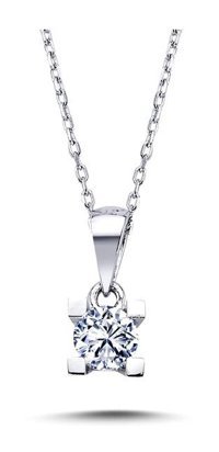 Lova Pırlanta 0.26 Karat Yuvarlak Kesim 14 Ayar Altın Tektaş 2010003 Pırlanta Kolye 42 Cm