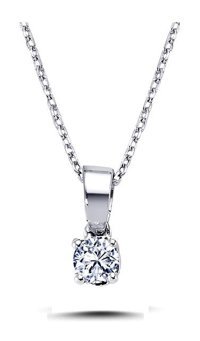 Lova Pırlanta 0.15 Karat Yuvarlak Kesim 14 Ayar Altın Tektaş 2070007 Pırlanta Kolye 42 Cm