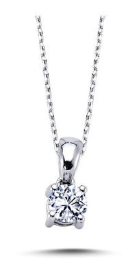Lova Pırlanta 0.42 Karat Yuvarlak Kesim 14 Ayar Altın Tektaş 2040007 Pırlanta Kolye 42 Cm