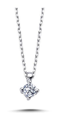 Lova Pırlanta 0.11 Karat Yuvarlak Kesim 14 Ayar Altın Tektaş 2030009 Pırlanta Kolye 42 Cm