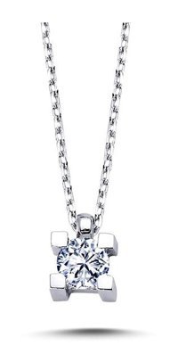 Lova Pırlanta 0.20 Karat Yuvarlak Kesim 14 Ayar Altın Tektaş 2030004 Pırlanta Kolye 42 Cm