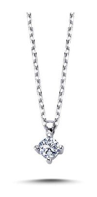 Lova Pırlanta 0.09 Karat Yuvarlak Kesim 14 Ayar Altın Tektaş 2030008 Pırlanta Kolye 42 Cm