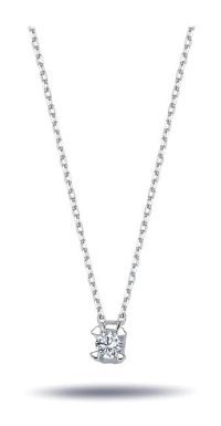 Lova Pırlanta 0.10 Karat Yuvarlak Kesim 14 Ayar Altın Tektaş 2040029 Pırlanta Kolye 42 Cm