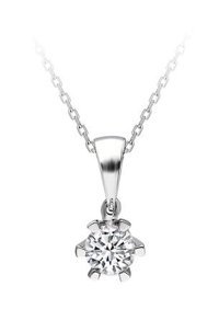 Sirius Pırlanta 0.50 Karat Yuvarlak Kesim 14 Ayar Altın Tektaş Pırlanta Kolye 42 Cm