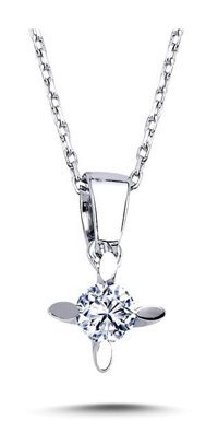 Lova Pırlanta 0.16 Karat Yuvarlak Kesim 14 Ayar Altın Tektaş 2070011 Pırlanta Kolye 42 Cm
