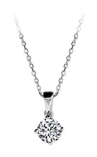 Sirius Pırlanta 0.44 Karat Yuvarlak Kesim 14 Ayar Altın Tektaş Pırlanta Kolye 42 Cm