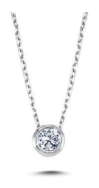 Lova Pırlanta 0.12 Karat Yuvarlak Kesim 14 Ayar Altın Tektaş 2040018 Pırlanta Kolye 42 Cm