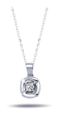 Lova Pırlanta 0.13 Karat Yuvarlak Kesim 14 Ayar Altın Tektaş 2070025 Pırlanta Kolye 42 Cm