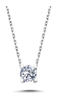 Lova Pırlanta 0.28 Karat Yuvarlak Kesim 14 Ayar Altın Tektaş 2030014 Pırlanta Kolye 42 Cm