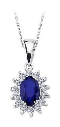 Sirius Pırlanta 0.79 Karat Yuvarlak Kesim Safir Taşlı 14 Ayar Altın Pırlanta Kolye 42 Cm