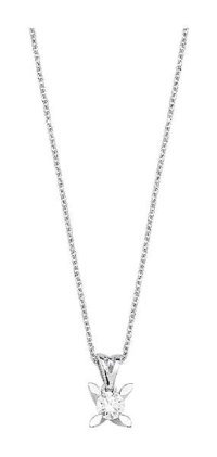 Altınbaş 0.03 Karat Yuvarlak Kesim 14 Ayar Altın Pırlanta Kolye 40 Cm