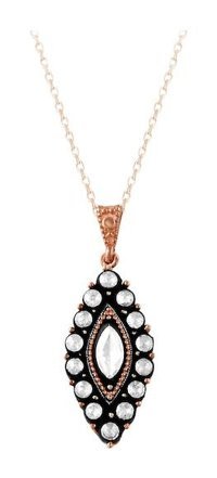 Sirius Pırlanta 0.37 Karat Markiz Kesim Beyaz Taşlı Altın Elmas Kolye 42 cm