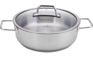 Karaca Galaxy Cam Kapaklı Çelik 24 cm Karnıyarık Tencere