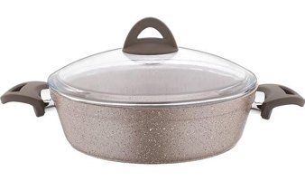 Papilla Vilma Cam Kapaklı Granit 28 cm Karnıyarık Tencere