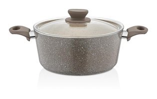 Cosiness Panamera Cam Kapaklı Granit 22 cm Derin Tencere