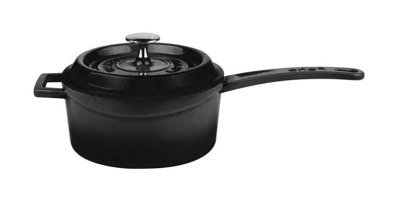 Lava Döküm 16 cm Derin Sos Tencere Siyah