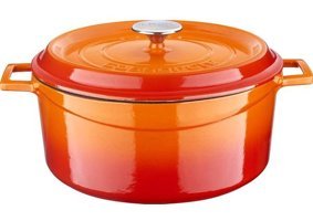 Lava Döküm 28 cm Derin Tencere Turuncu