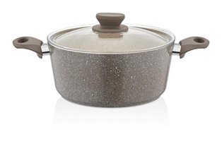 Cosiness Panamera Cam Kapaklı Granit 26 cm Derin Tencere