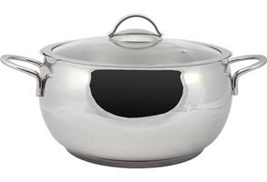Gülsan 4693 Cam Kapaklı Çelik 28 cm Derin Tencere
