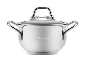 Karaca Akara İndüksiyon Cam Kapaklı Çelik 18 cm Derin Tencere