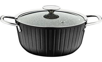Bambum Tuana Cam Kapaklı Granit 24 cm Derin Tencere