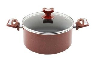 Mehtap Hardena Cam Kapaklı Emaye 26 cm Derin Tencere