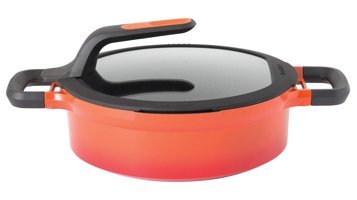 Berghoff Gem Stay Cool 2307406 Cam Kapaklı Döküm Basık Tencere