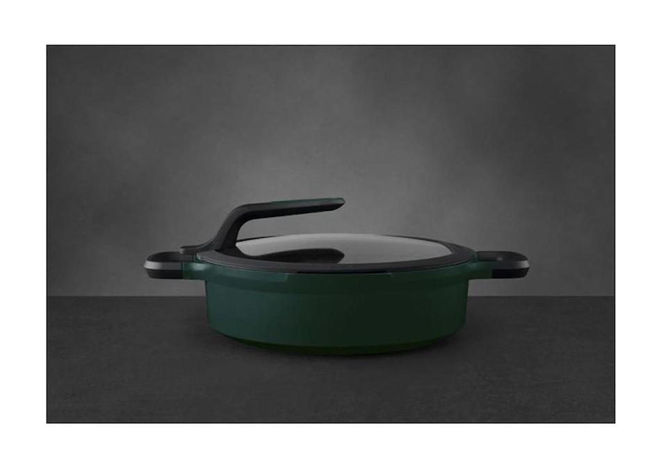 Berghoff Gem Cam Kapaklı Döküm 26 cm Basık Tencere