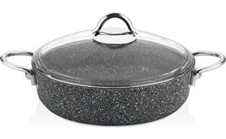 Falez Pedra PDR1012 İndüksiyon Cam Kapaklı Granit 26 cm Karnıyarık Tencere