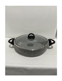 Evita Cam Kapaklı Granit 32 cm Basık Tencere