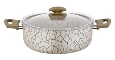 Papilla Desert Cam Kapaklı Granit 26 cm Basık Tencere