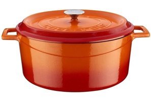 Lava Döküm 32 cm Derin Tencere Turuncu