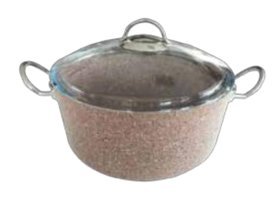 Remetta Silver Cam Kapaklı Granit 22 cm Derin Tencere